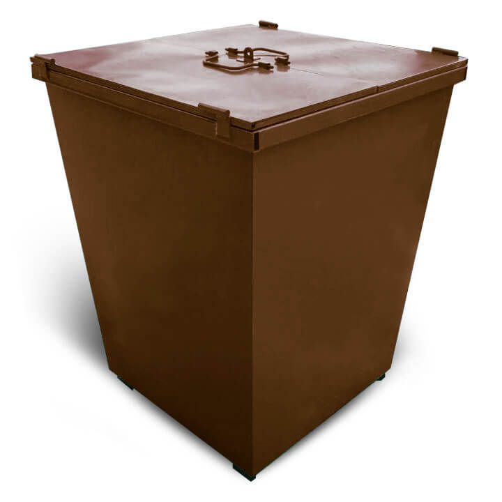 Контейнер КСТ металевий з кришкою для ТПВ 750 л коричневий